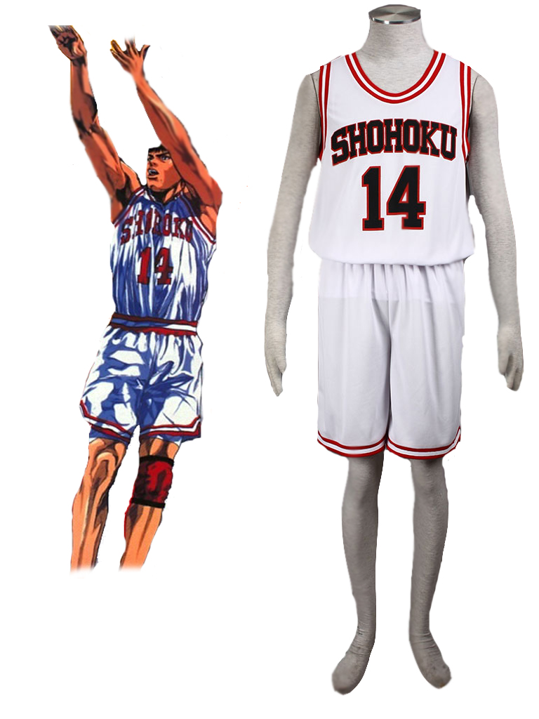 Slam Dunk Hisashi Mitsui The Shohoku High School basketball team Uniform White Number 14 Cosplay Costume